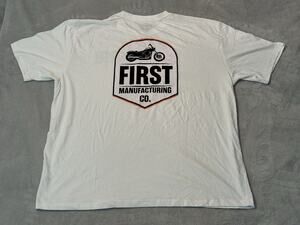 First Manufacturing Company Co MFG Motorcycle Shirt 5XL White Short Sleeve Logo